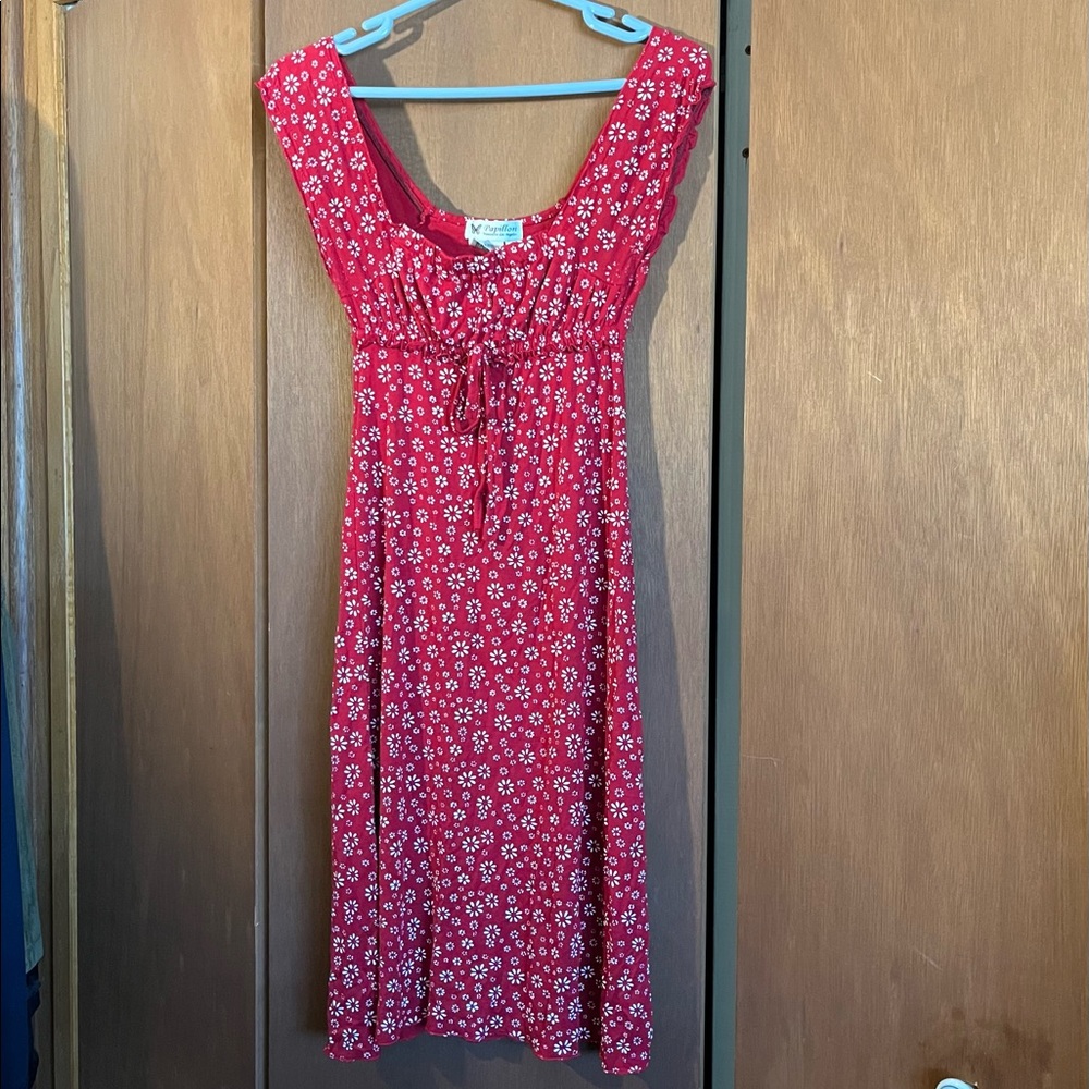 Runch front red prairie dress